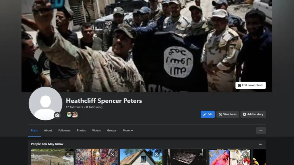 Screenshot of my hacked Facebook account displaying the aftermath of the ISIS Facebook Hack.