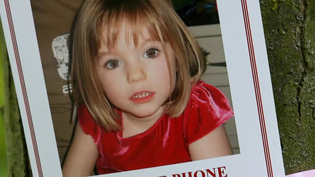 Photo of Madeleine McCann, a missing girl