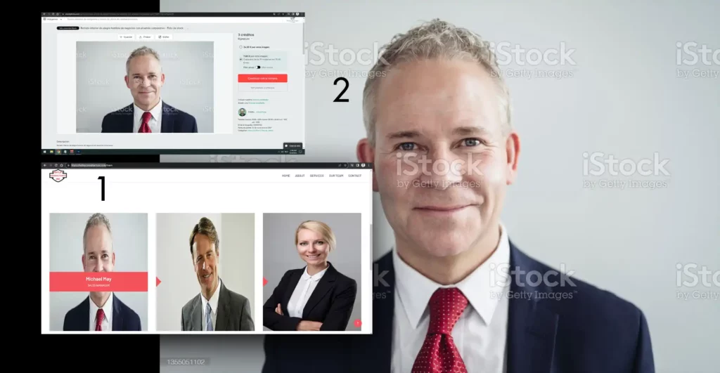 Stock photo used as a fake profile picture for Michael May, Sales Manager of Hatley Consultants Inc.