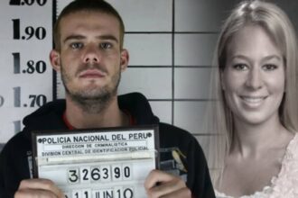 Mugshot of Joran van der Sloot on the left and Natalee Holloway on the right